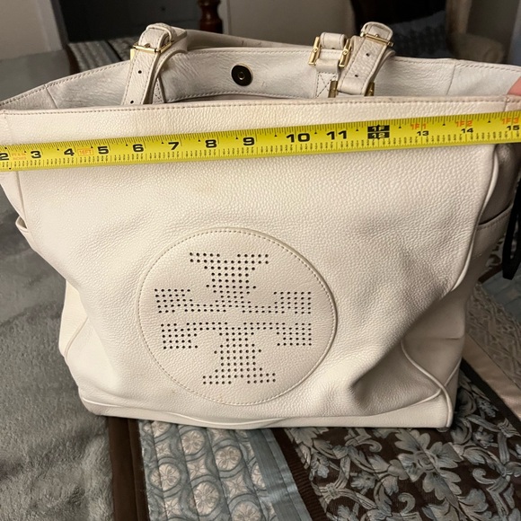 Tory Burch Ivory White Woman's Leather Shoulder Bag Handbag - Picture 12 of 15